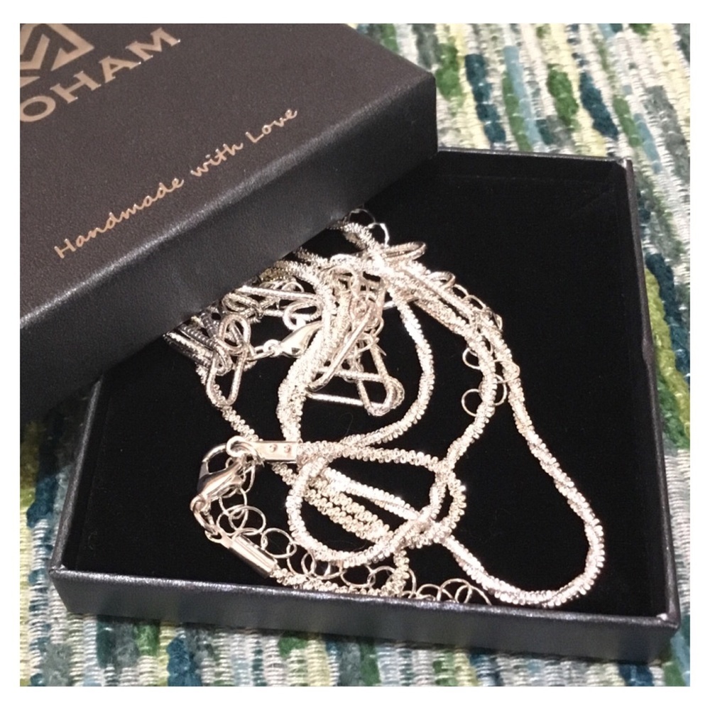 New! 3pc White Silver Anklet Set
